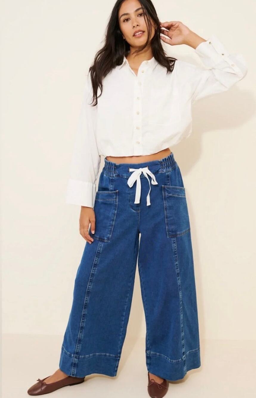 Anthropologie Maeve Tie-Waist Wide-Leg Jeans Size XS